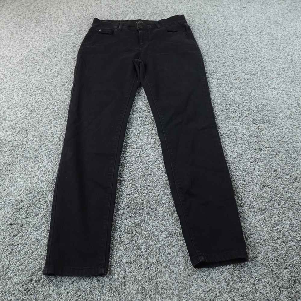 Curve Appeal Jeans Womens 8 Dark Black Denim Pants Straight Stretch Comfort Flex